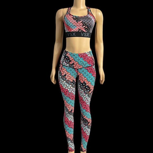 Victoria Secret Sports Set knockout Tight S & Matching Player Bra multicolor M - Picture 5 of 7
